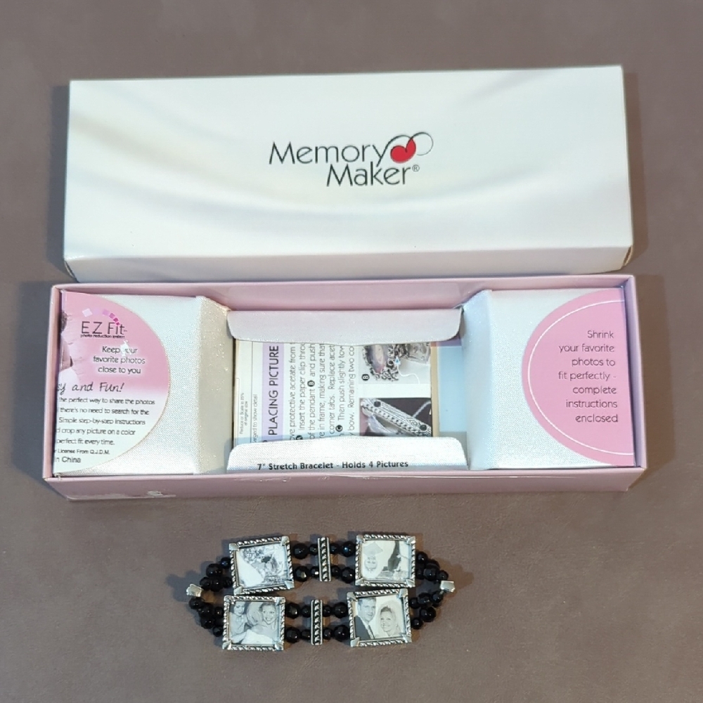 Memory Maker 7” Stretch Bracelet Holds 4 Photos